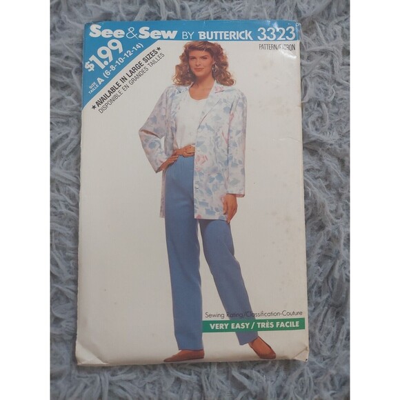 See & Sew Butterick 3323 Very Easy Vintage Women's Jacket Sewing Pattern Uncut - Picture 2 of 7